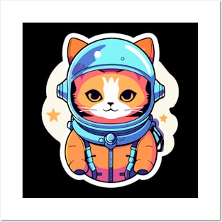 Cat Astronaut Illustration Posters and Art